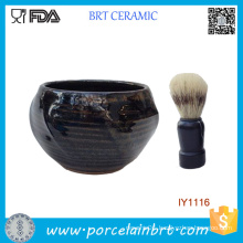 Wholesale Deep Blue Masculine Ceramic Shaving Bowl